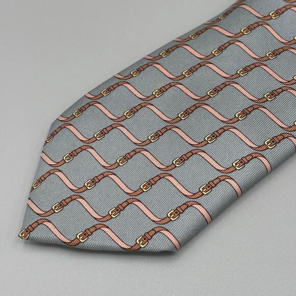 Hermes Paris Vintage 100% Silk Twisted Belt Luxury Designer Men's Tie - Picture 13 of 14